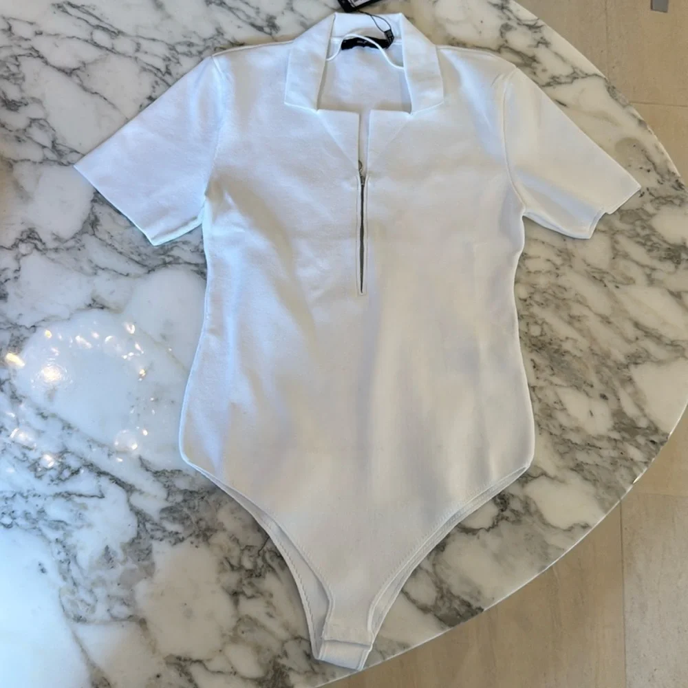 NWT Vero Moda Women Ivory White Bodysuit XL Made In Turkey - Picture 3 of 7